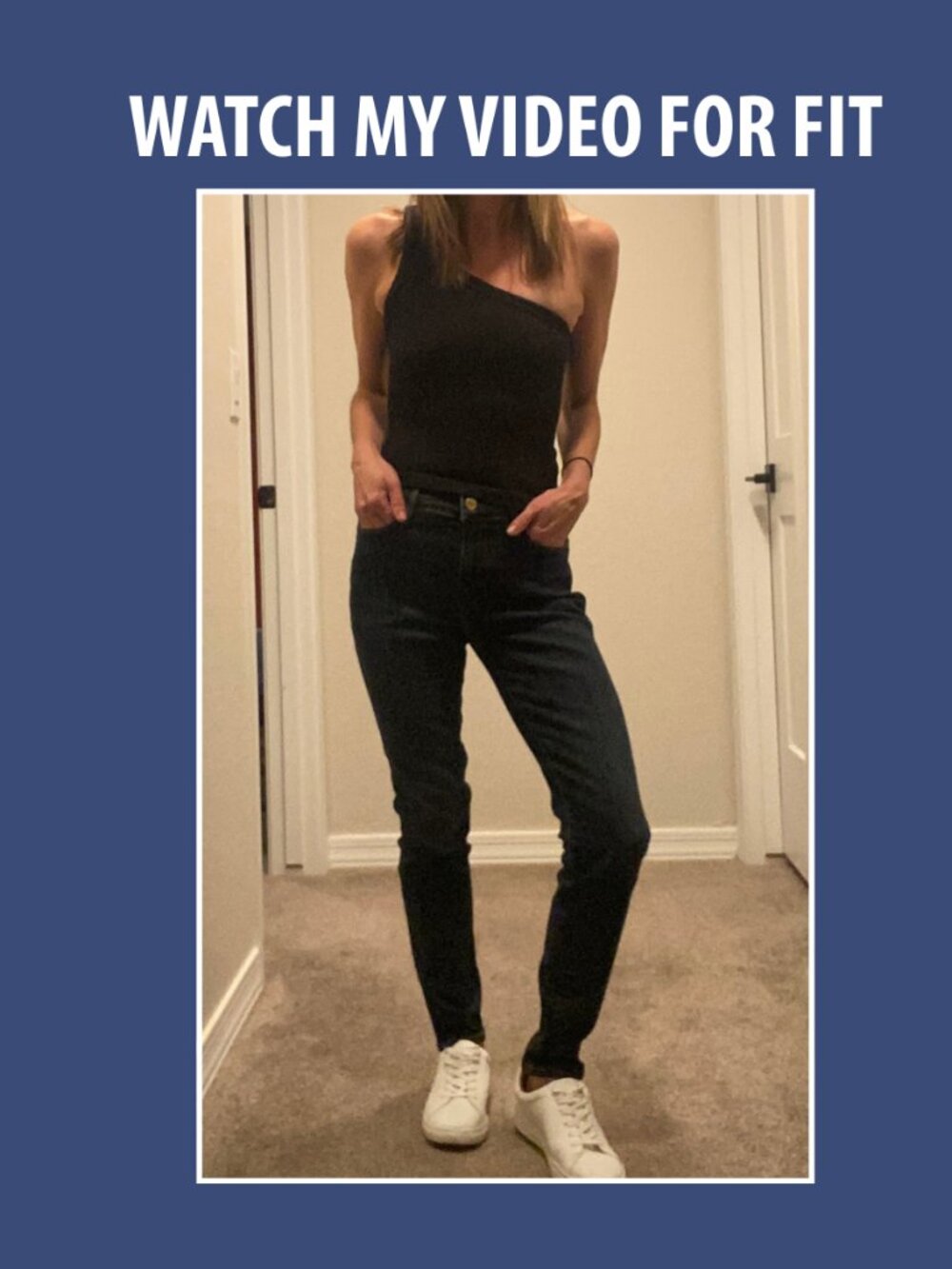FRAME Le High Skinny Jeans Dark Wash High Rise Stretch Denim 25 | Petite Short
